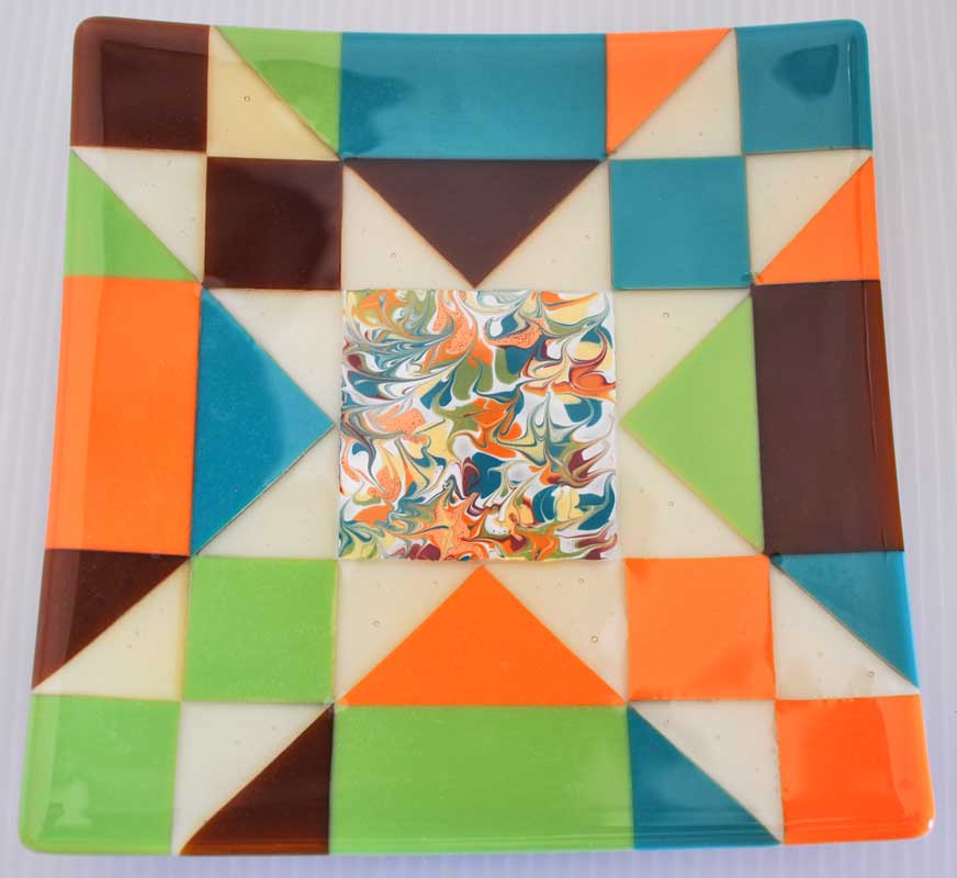 Hand Painted Center Quilt Plate